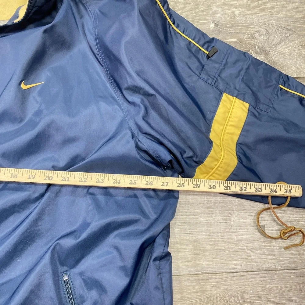 Nike Pullover Jacket‎ Mens 2XL Blue 1/4 Zip Lined Windbreaker Swoosh Athletic